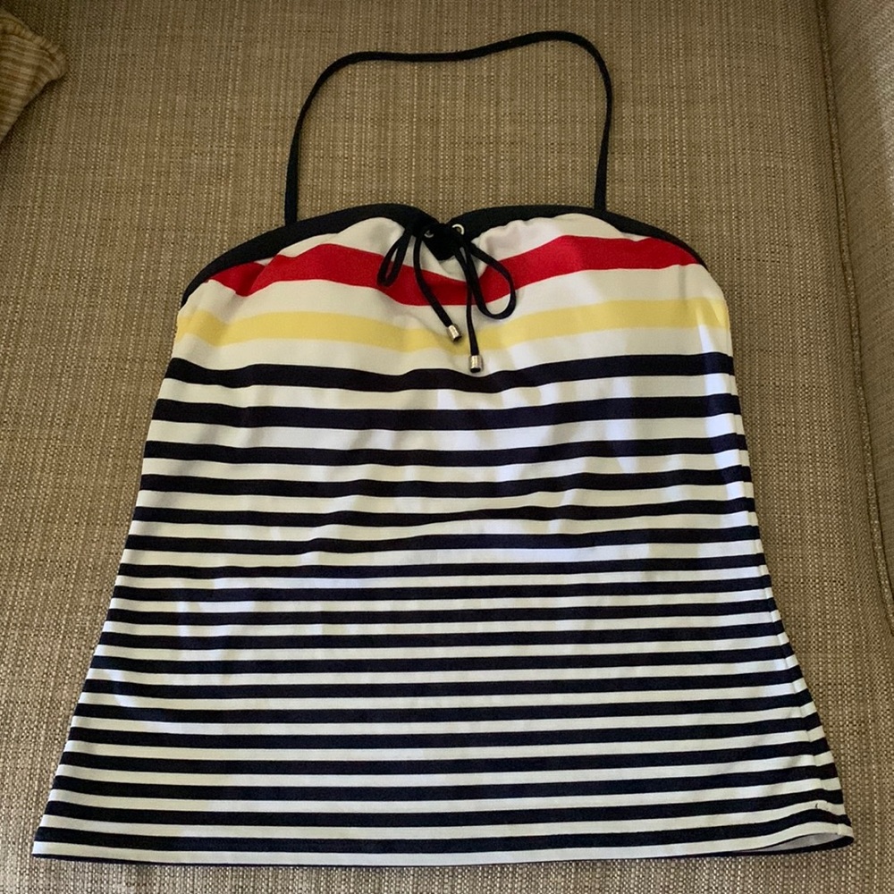 Nautica Striped Tankini Top (Navy, Red, Yellow and White)